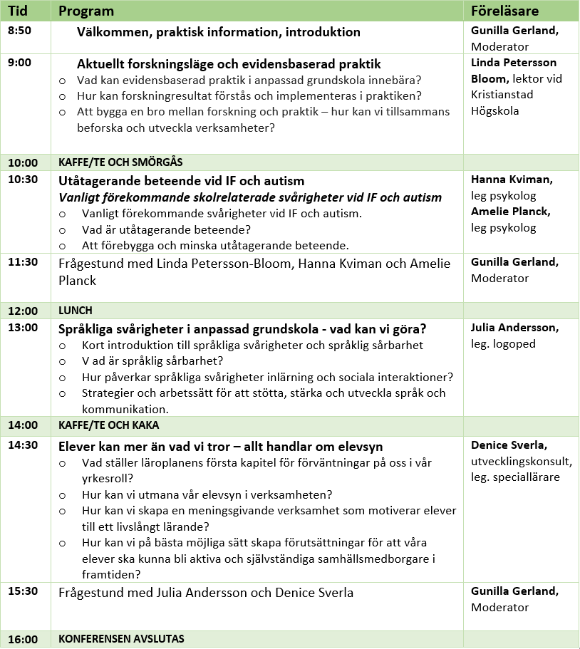 konferensdagens program